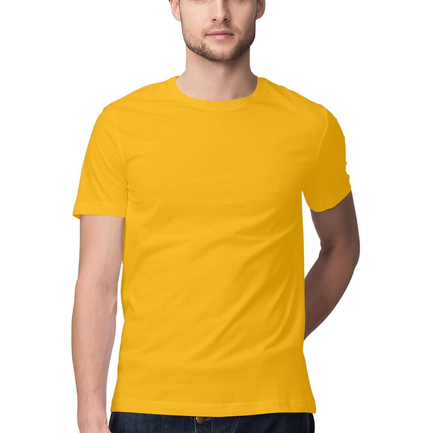 Solid men's round neck cotton t-shirt