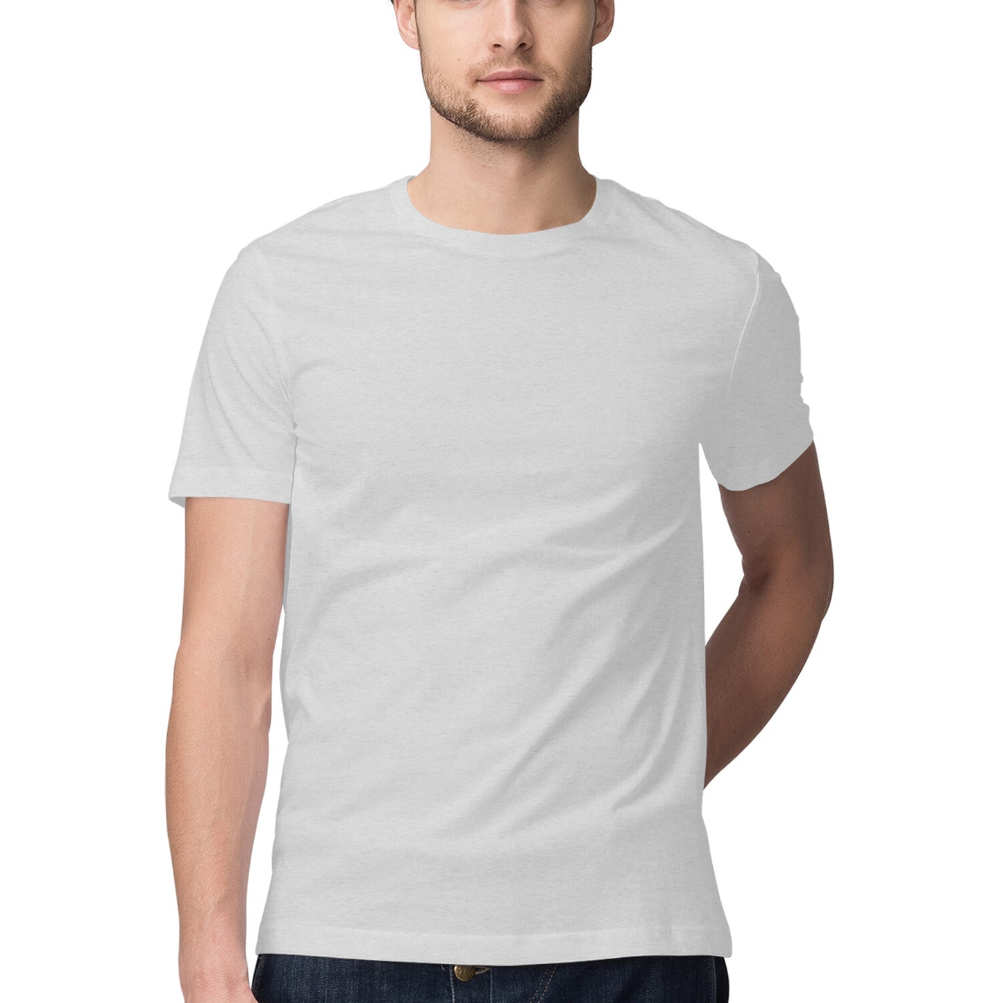Solid men's round neck cotton t-shirt