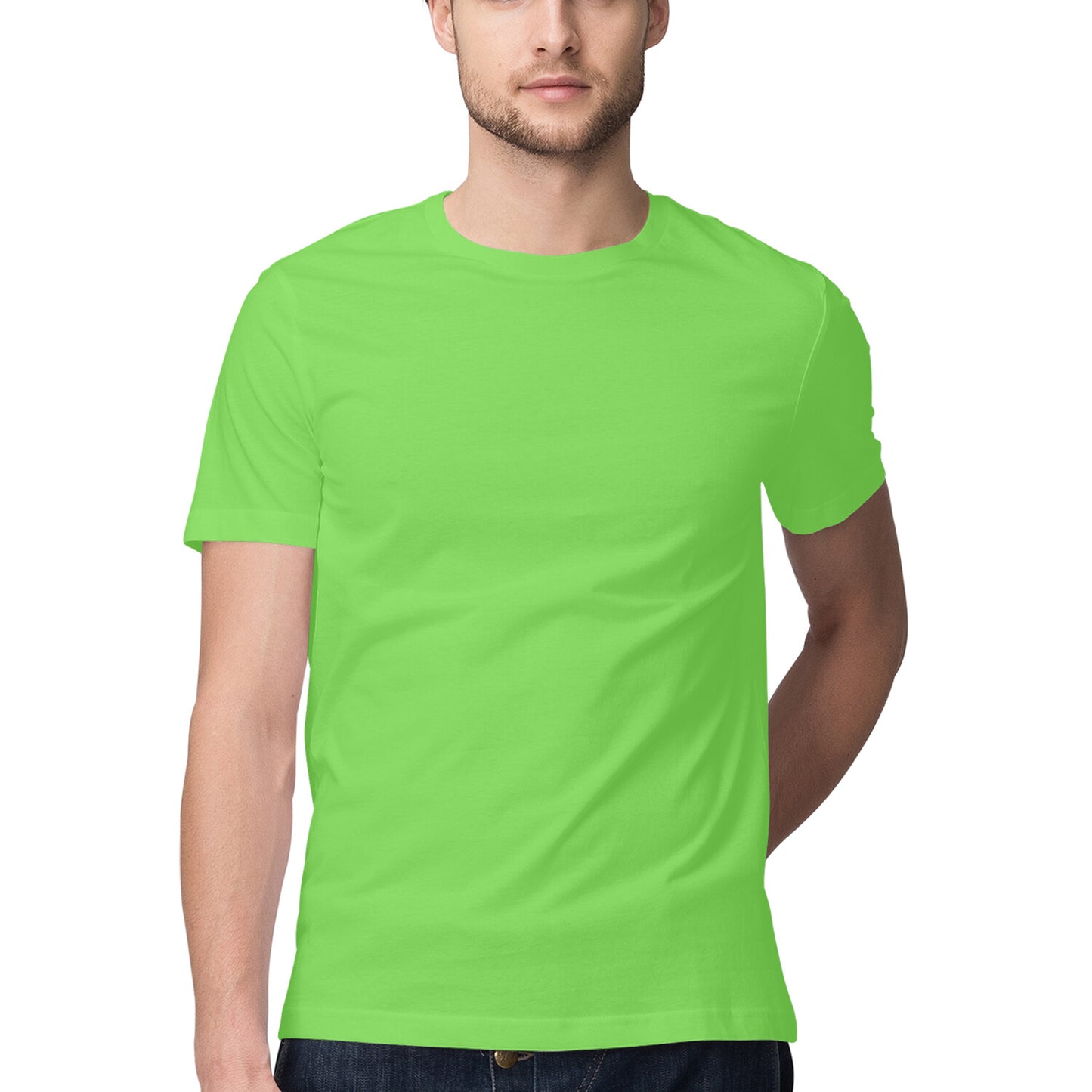 Solid men's round neck cotton t-shirt