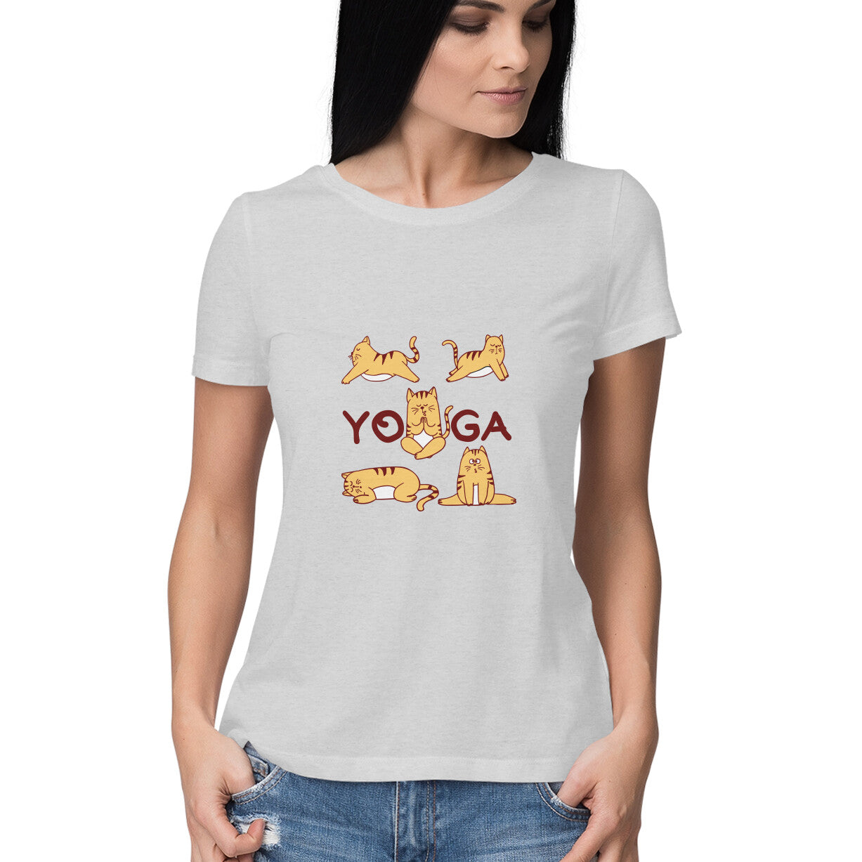 Poses of yoga, women's yoga t shirt