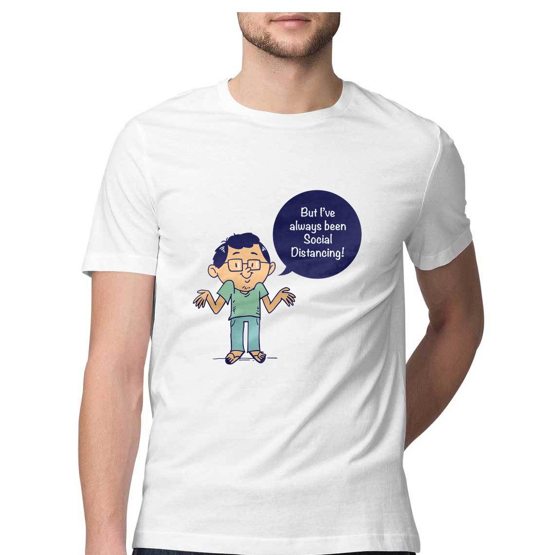 Social distancing t shirt for men with message on staying safe. – simply  urself