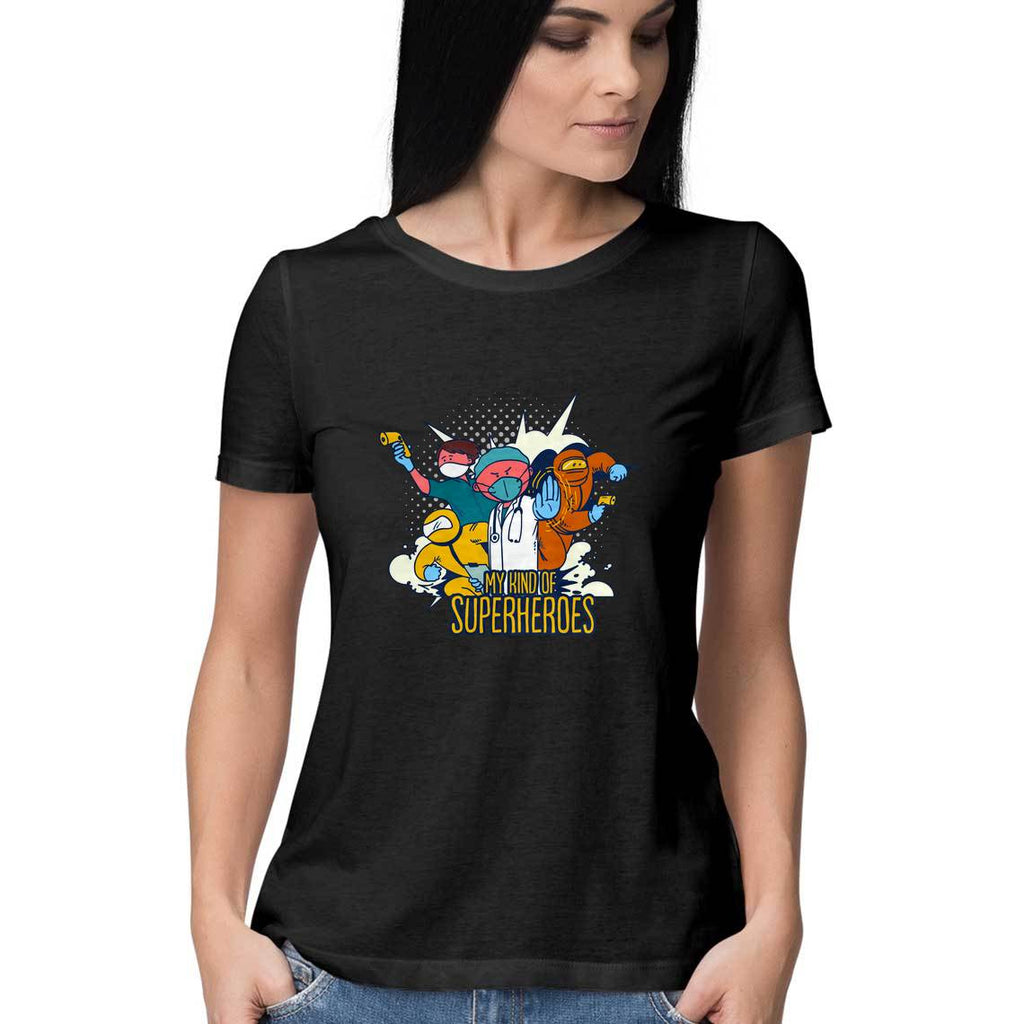 Covid warrior superheroes t shirt for women