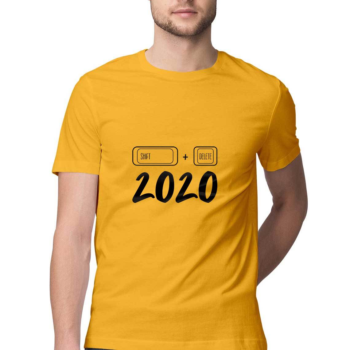 Shift+Delete+2020. T-shirt for men with lockdown message from