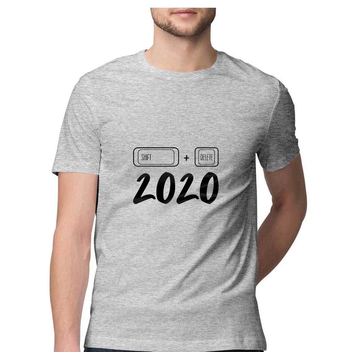 Shift+Delete+2020. T-shirt for men with lockdown message from