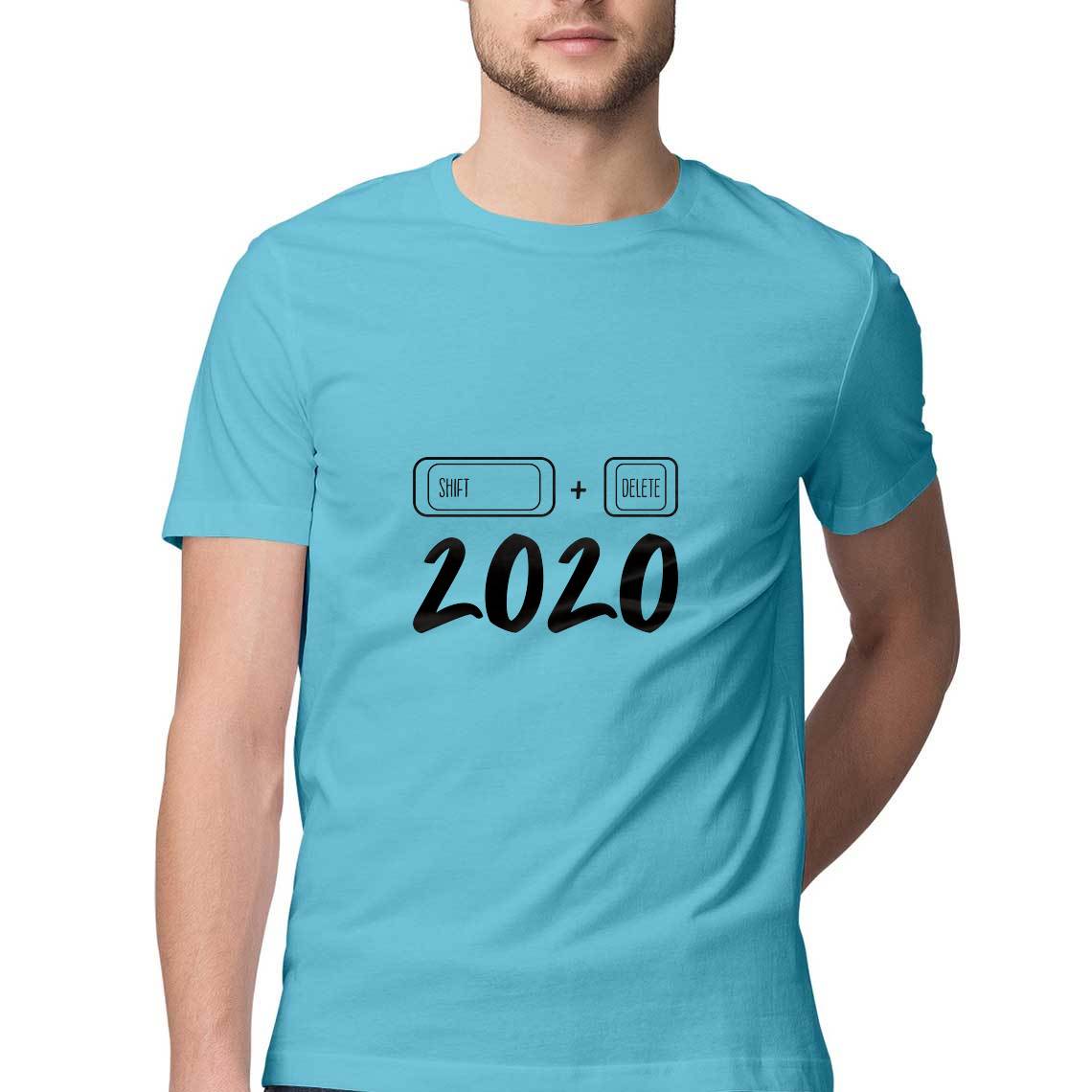 Shift+Delete+2020. T-shirt for men with lockdown message from