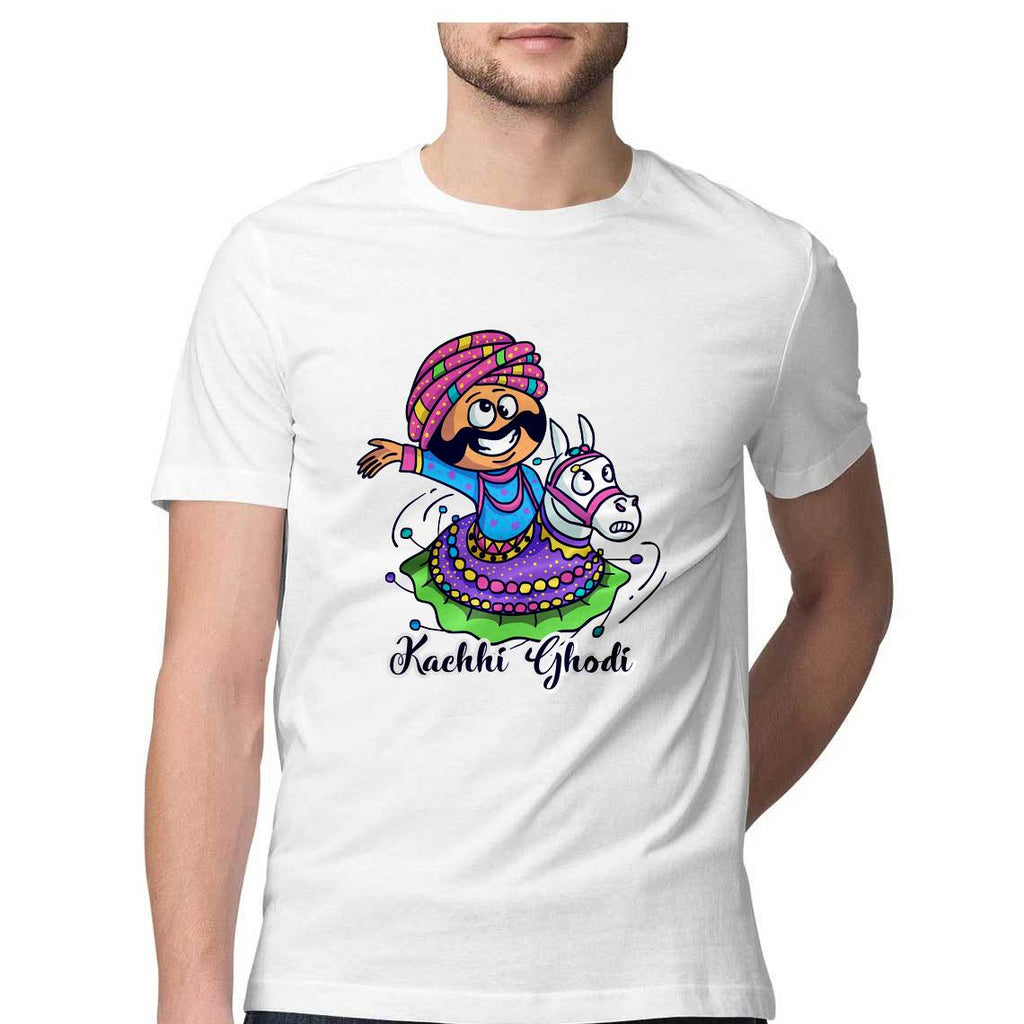 Kachhi Ghodi folk dance t shirt for men