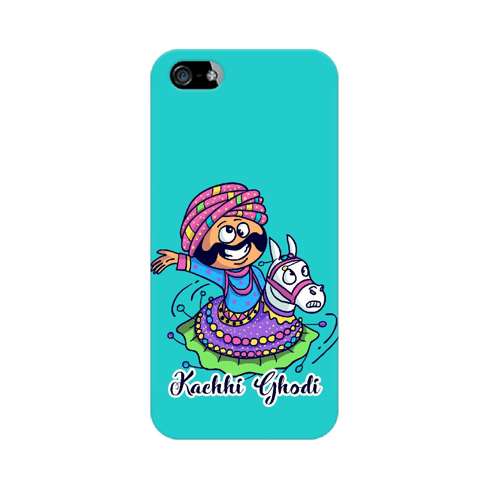 Kachhi Ghodi inspired mobile case in blue