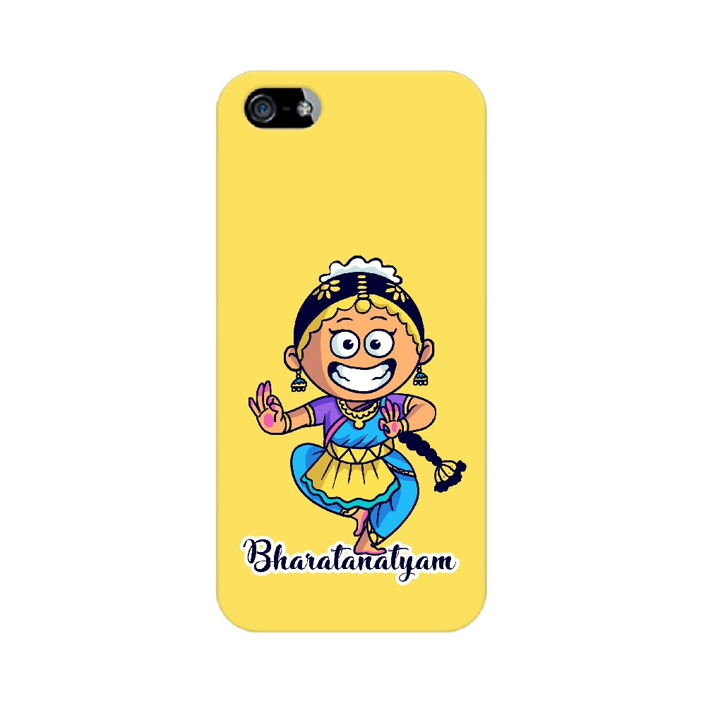 Bharatnatyam inspired mobile case in yellow