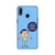 Keeping social distance, mobile case in blue