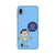 Keeping social distance, mobile case in blue