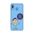 Keeping social distance, mobile case in blue