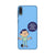 Keeping social distance, mobile case in blue