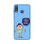 Keeping social distance, mobile case in blue