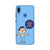 Keeping social distance, mobile case in blue