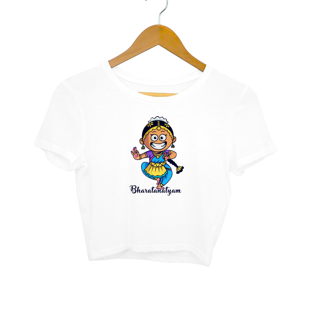 Bharatanatyam top for girls from Simply Urself. White crop top. 100% cotton, round neck. Perfect for all day wear