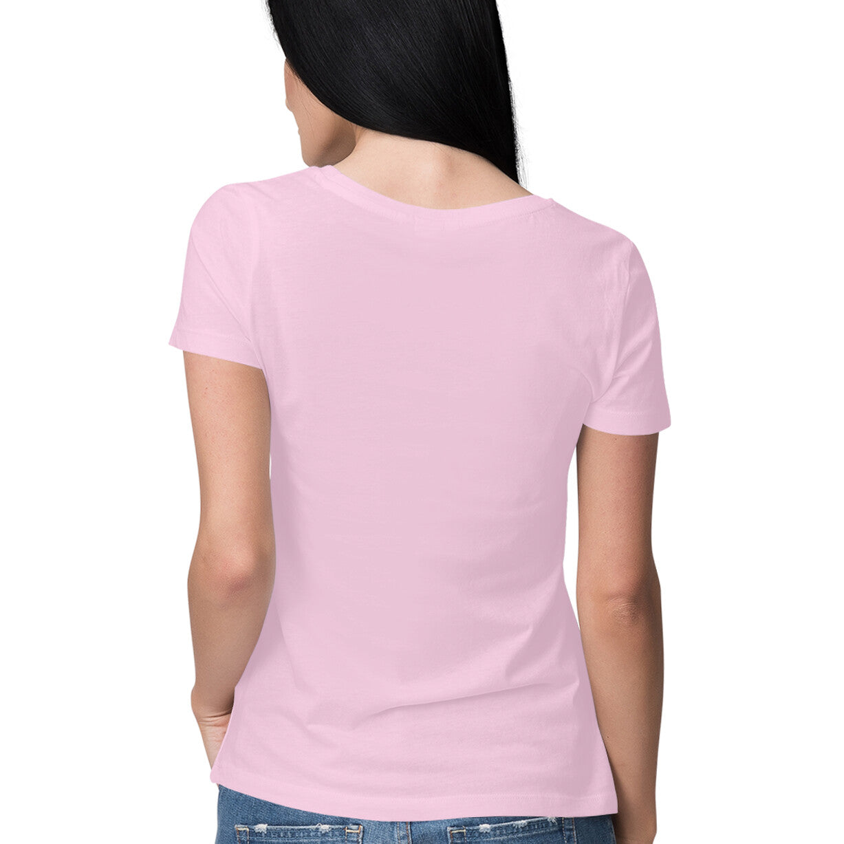 Yoga t shirt for women from Simply Urself. Light pink t shirt for women. 100% cotton, round neck. Perfect for all day wear