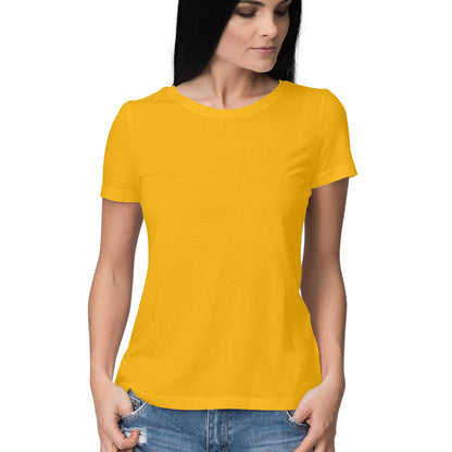 Solid women's round neck cotton t-shirt