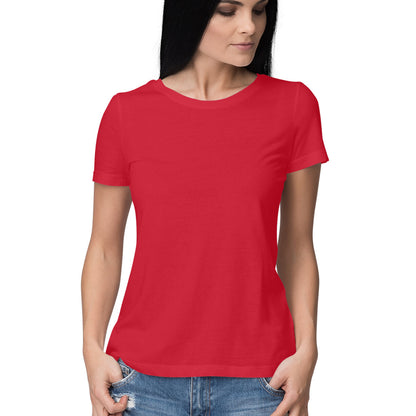 Solid women's round neck cotton t-shirt