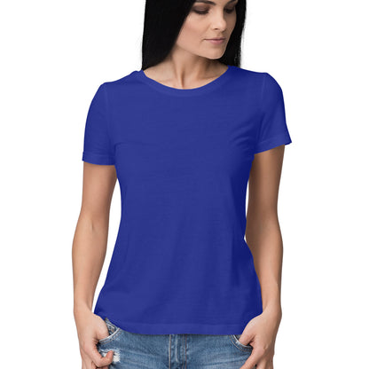 Solid women's round neck cotton t-shirt