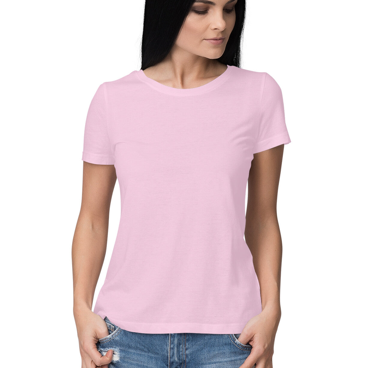 diskriminerende salvie Stole på Solid women's round neck cotton t-shirt from Simply Urself – simply urself