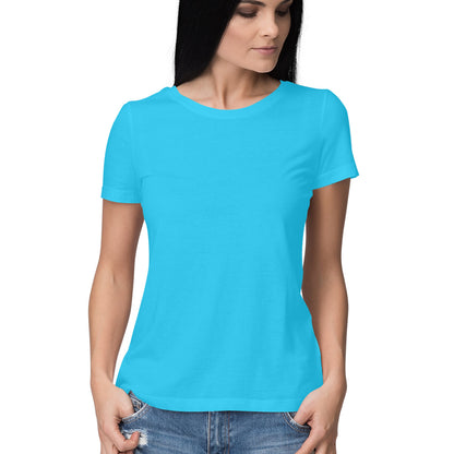 Solid women's round neck cotton t-shirt
