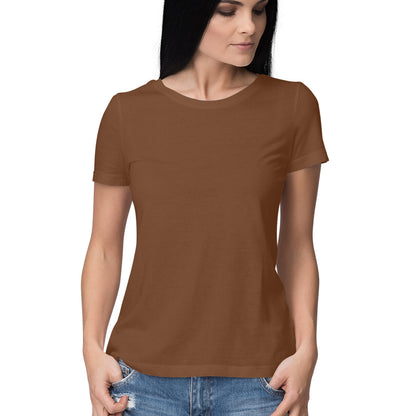 Solid women's round neck cotton t-shirt