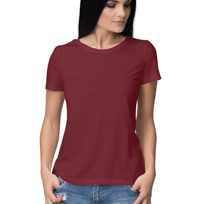 Solid women's round neck cotton t-shirt