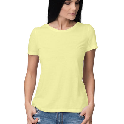 Solid women's round neck cotton t-shirt